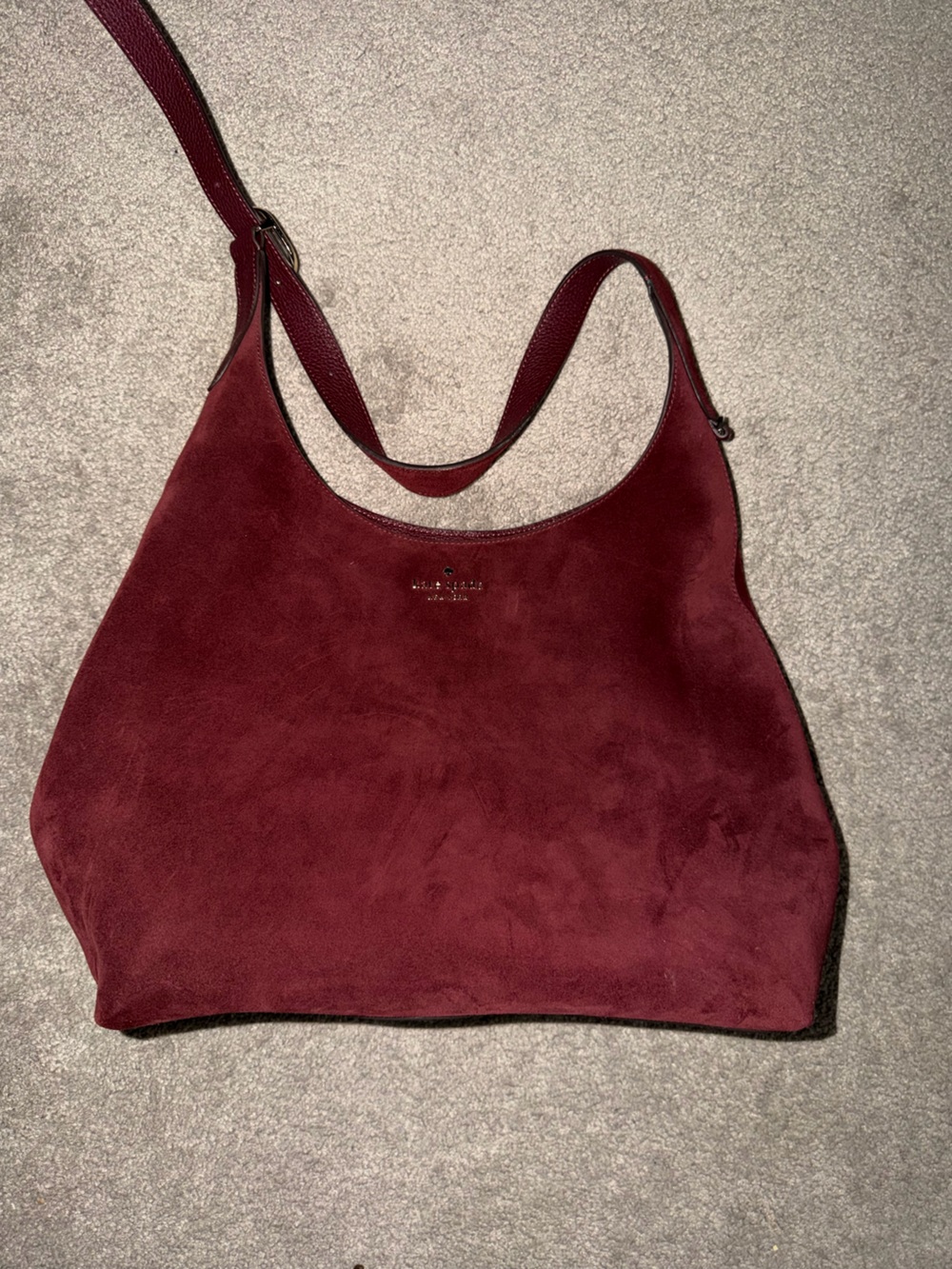 kate spade Burgundy Suede Hobo Tote
